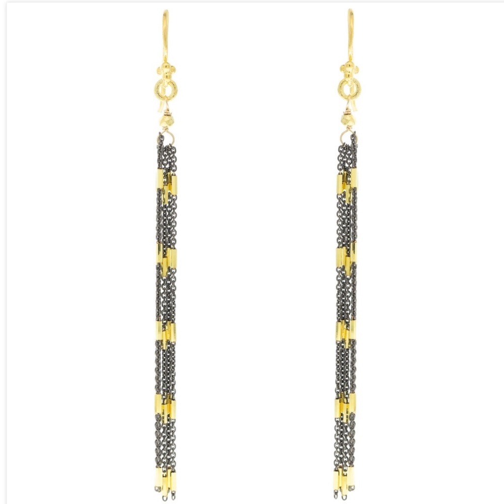 Robindra Unsworth Gold and Silver Fringe Earrings